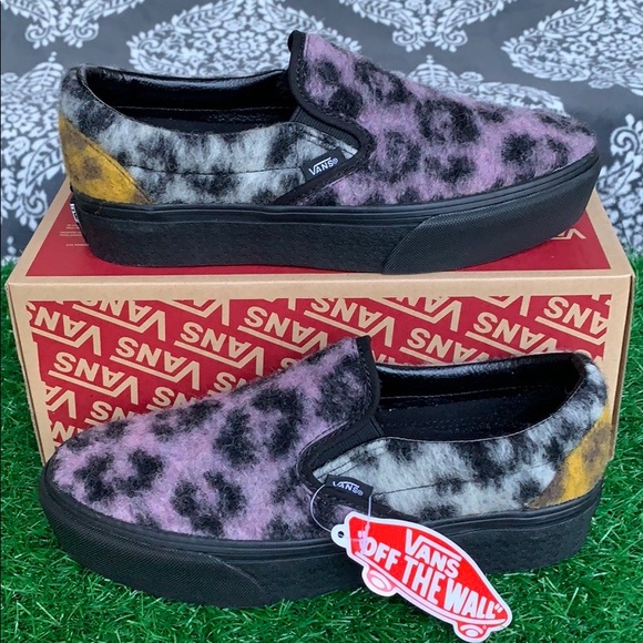 VANS CLASSIC SLIP ON PLATFORM MIX LEOPARD Multi/Bl - Picture 8 of 16